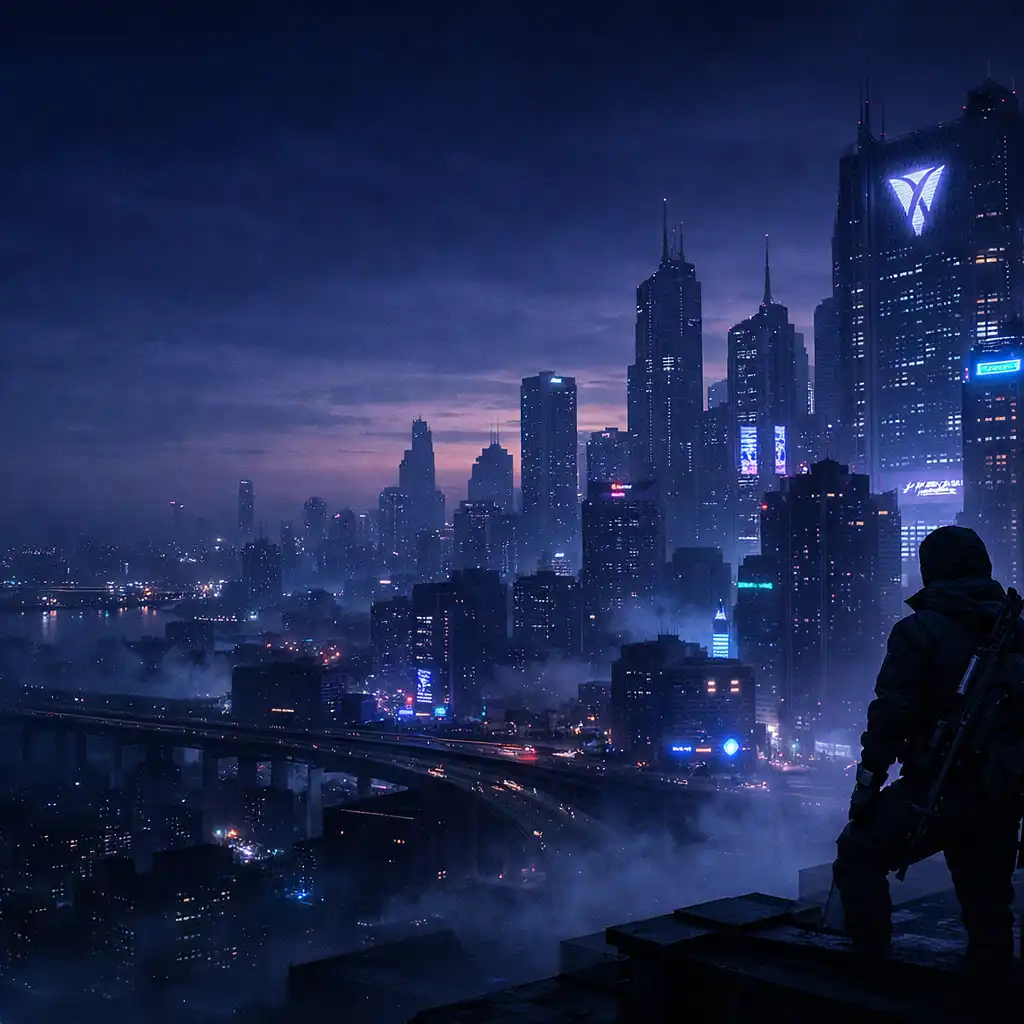 Futurystyczne miasto z neonami