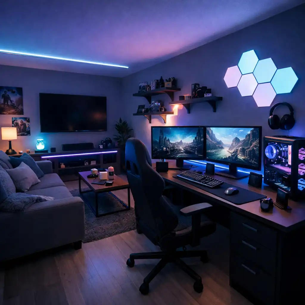 Pokój gamingowy RGB